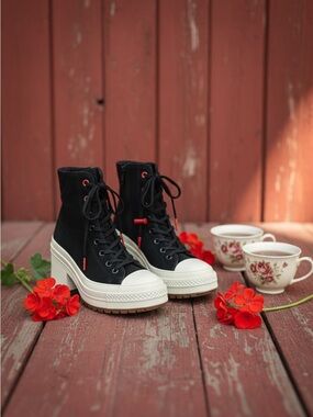 Converse suede platform boots